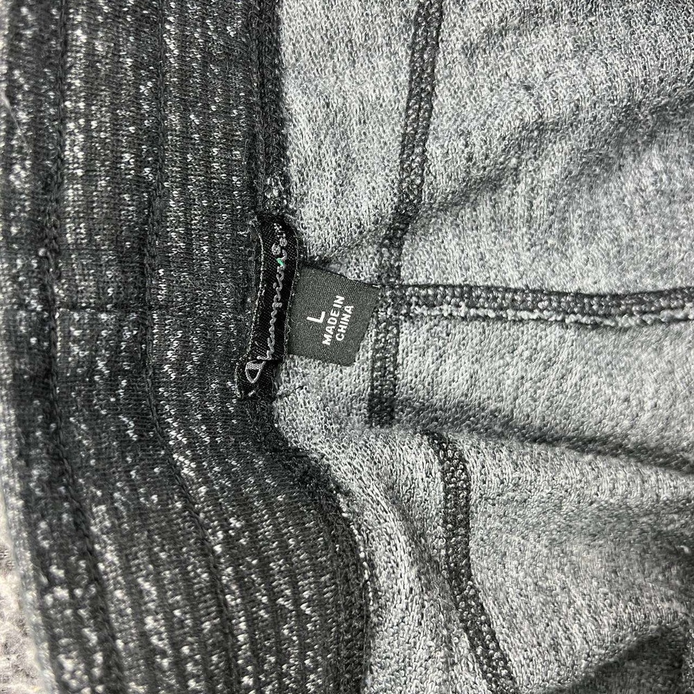 Champion Jogger Sweatpants Women Large Black Gray Striped Drawstring L - Picture 6 of 9